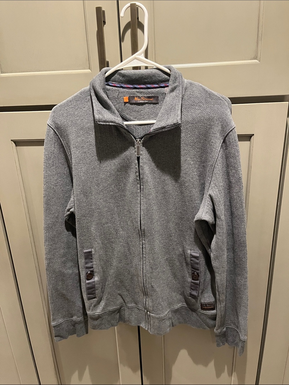 Ben Sherman Gray Full-Zip Men's Sweater Jacket